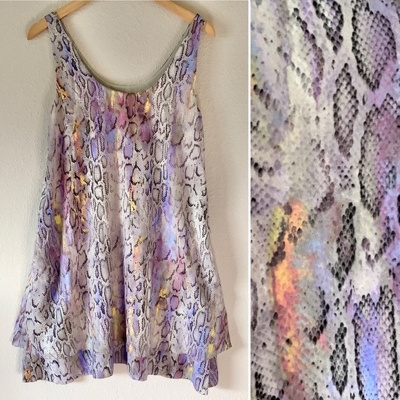 RACHEL Rachel Roy Dresses & Skirts - RACHEL Rachel Roy Trapeze Snake Print Mini Dress Swing Colorful